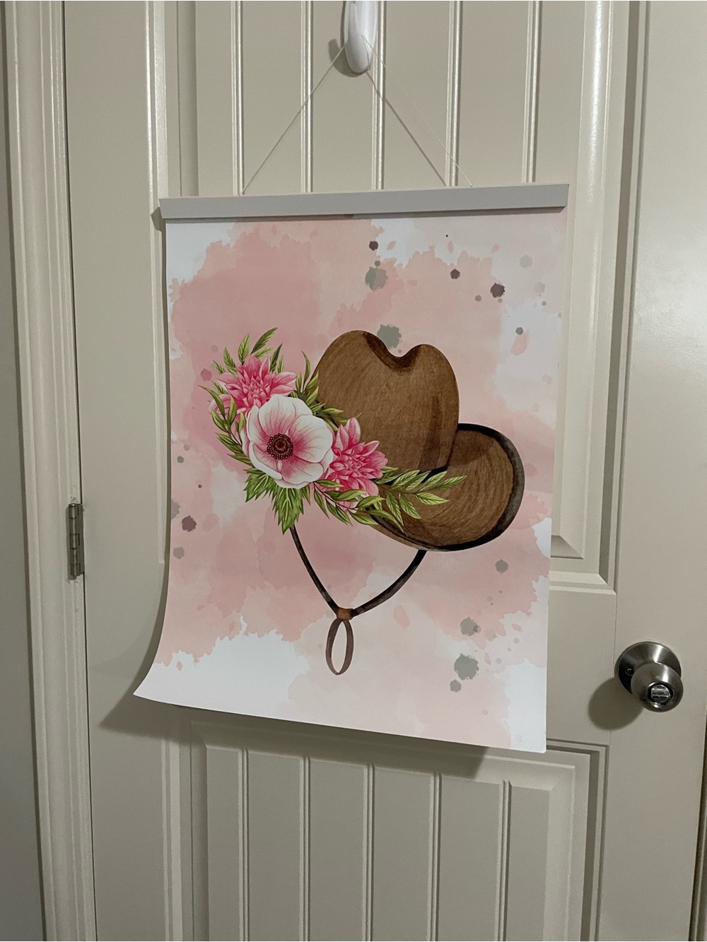 Cactus Floral Watercolor Wall Art Print - Pink & Green 18x23 - Picture 2 of 4